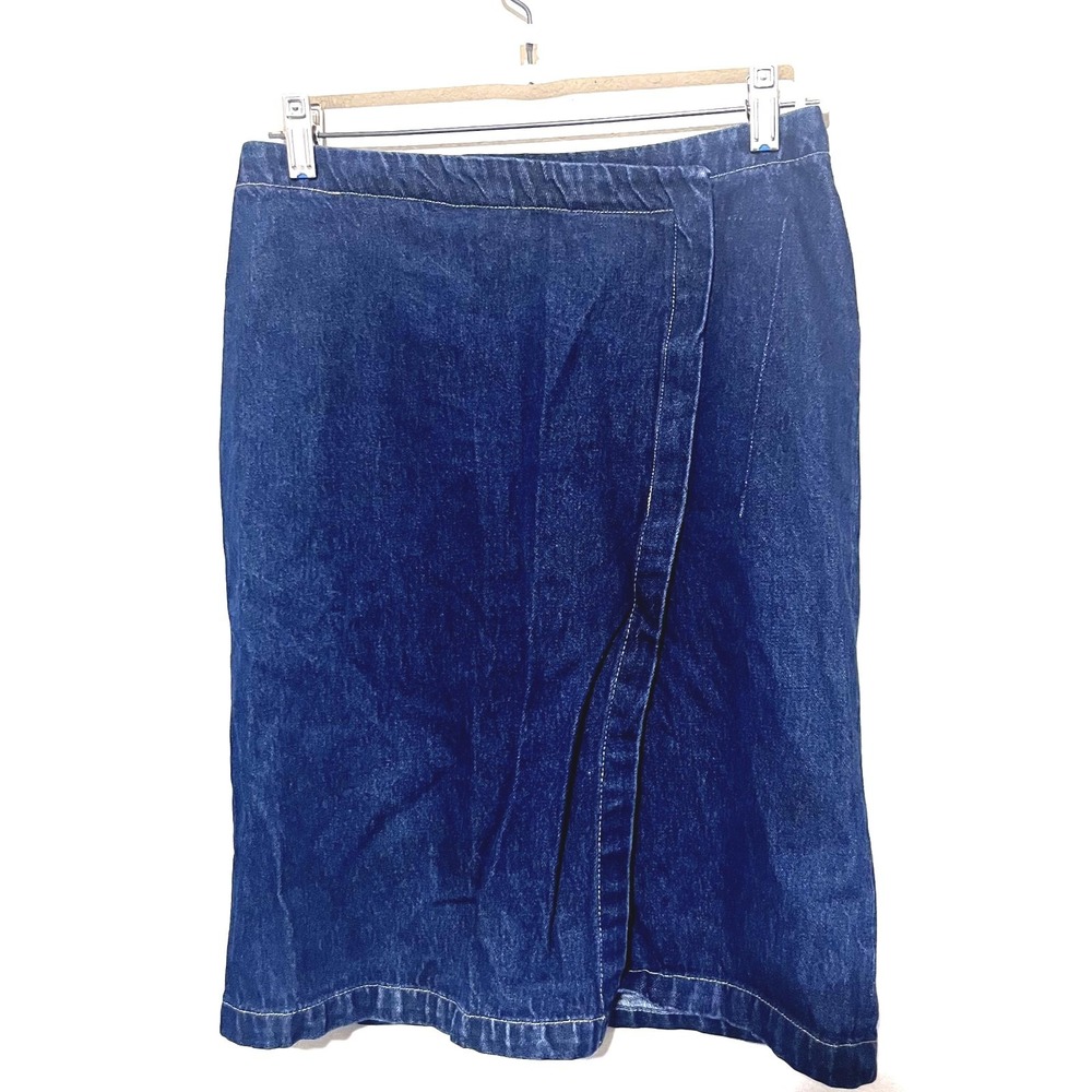 U2 Jeans Denim Mini Skirt XS Dark Wash Pencil Faux Wrap Grunge Y2K Indie Sleaze